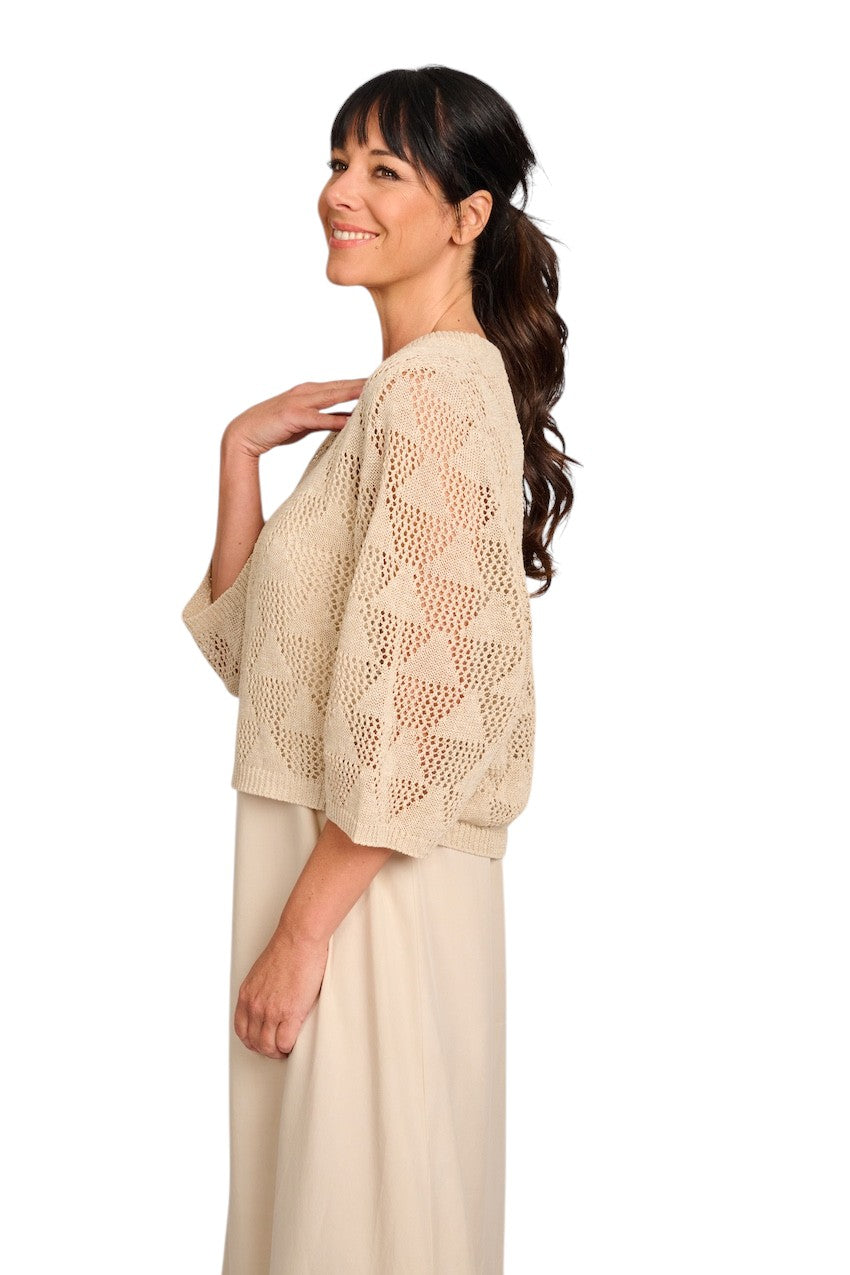 Panicale Cashmere pull trui ronde hals dames goud