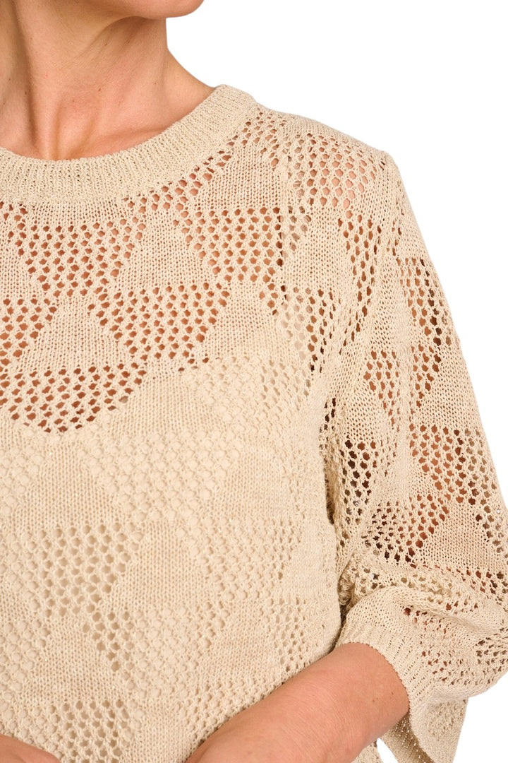 Panicale Cashmere pull trui ronde hals dames goud