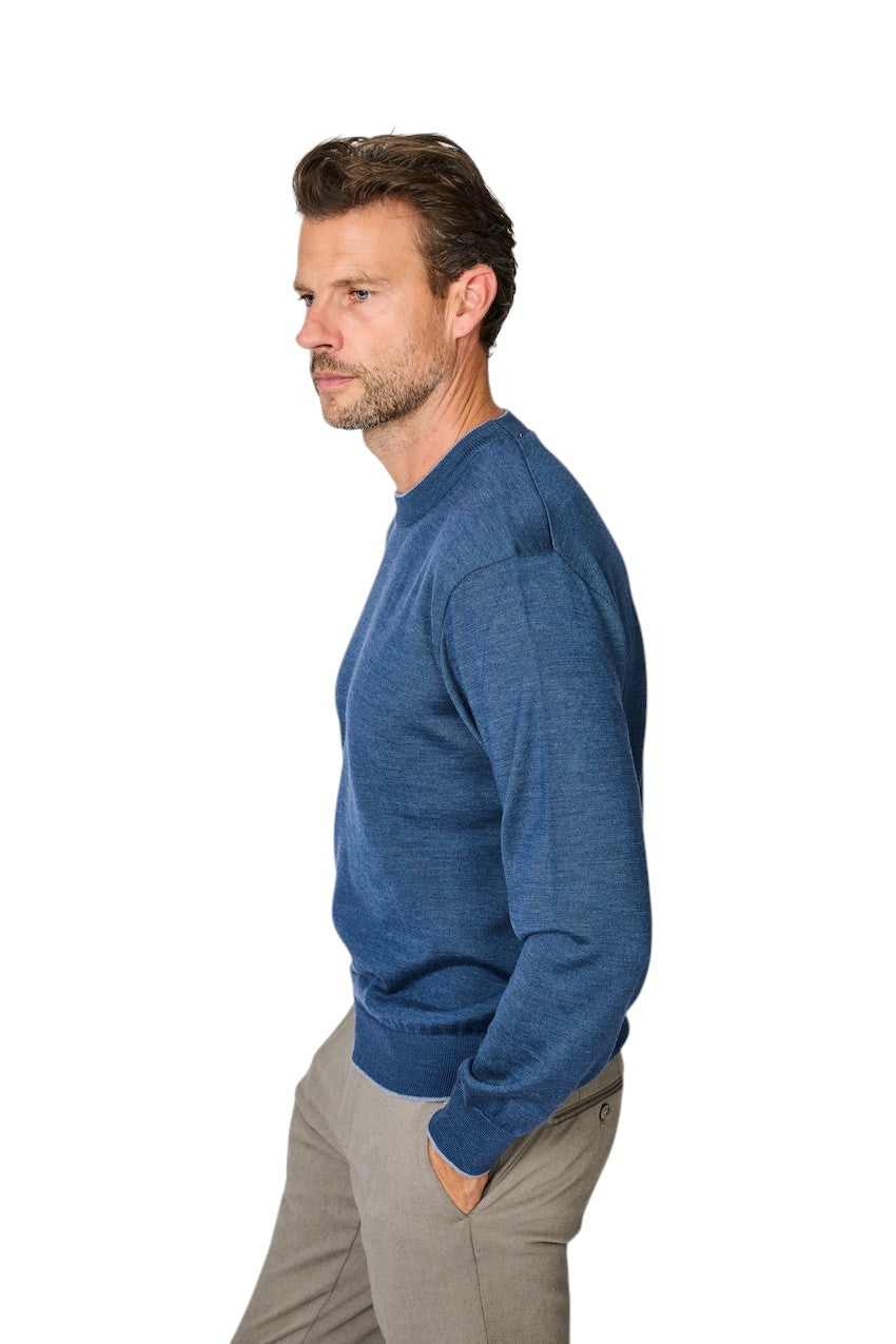 Paul & Shark pull trui ronde hals heren blauw 16311047 635
