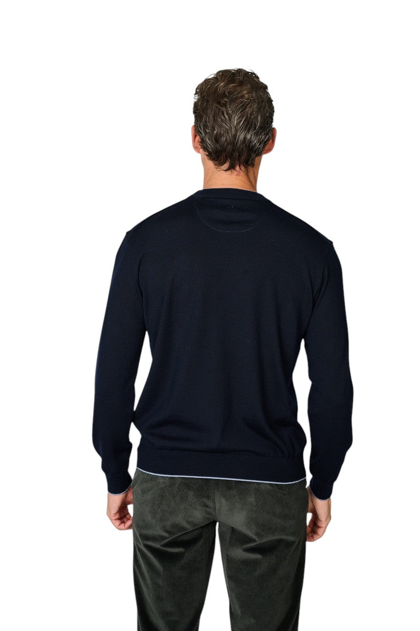 Paul & Shark pull trui ronde hals heren marine 16311047 050