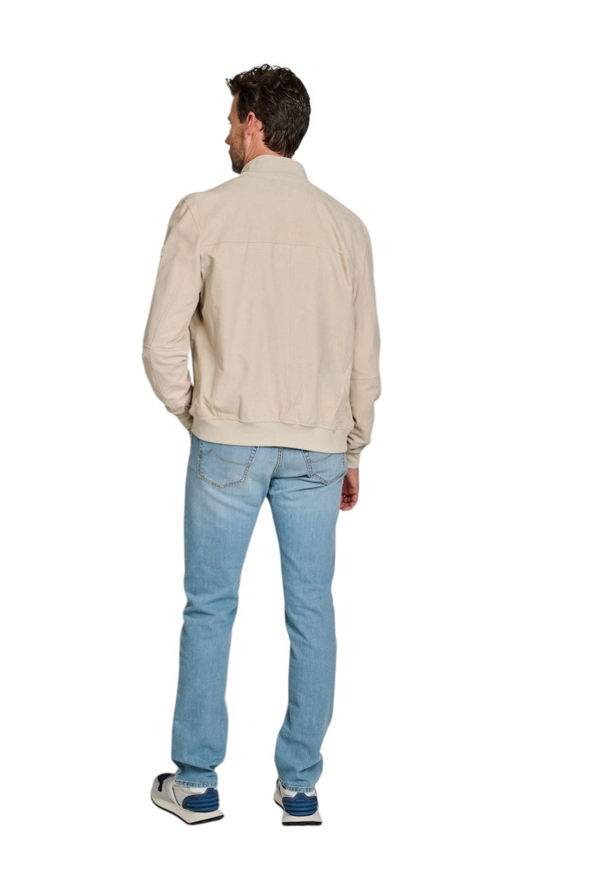 Peuterey leren mantel jas heren zand PUE5743 99012407 PE08 729