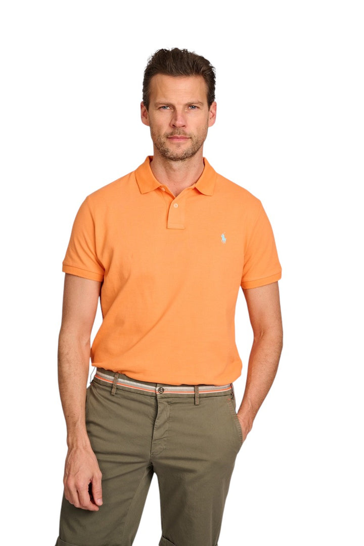 Polo Ralph Lauren Mænd Poloshirt korte ærmer orange custom slimfit til mænd