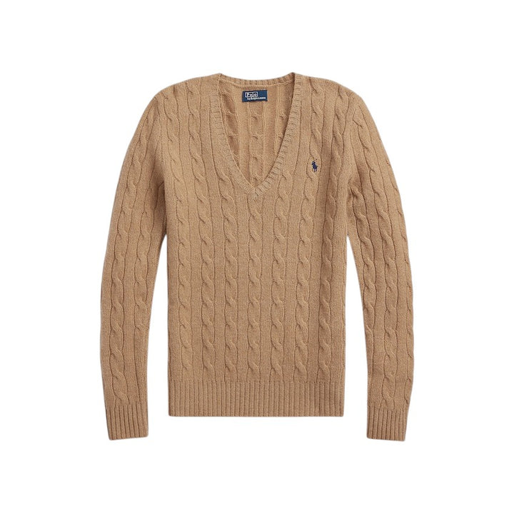 Polo Ralph Lauren Women pull trui v-hals dames camel cashmere 211971866002
