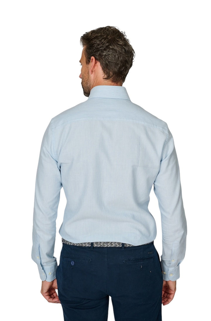 Profuomo hemd lange mouwen heren blauw katoen - wol PPWH30022B