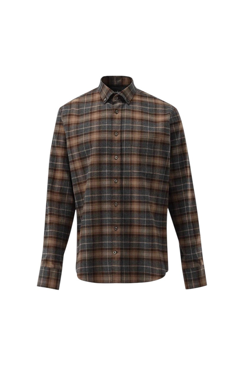 Van Laack Men hemd lange mouwen heren bruin 156644 140 ROY-LTF.