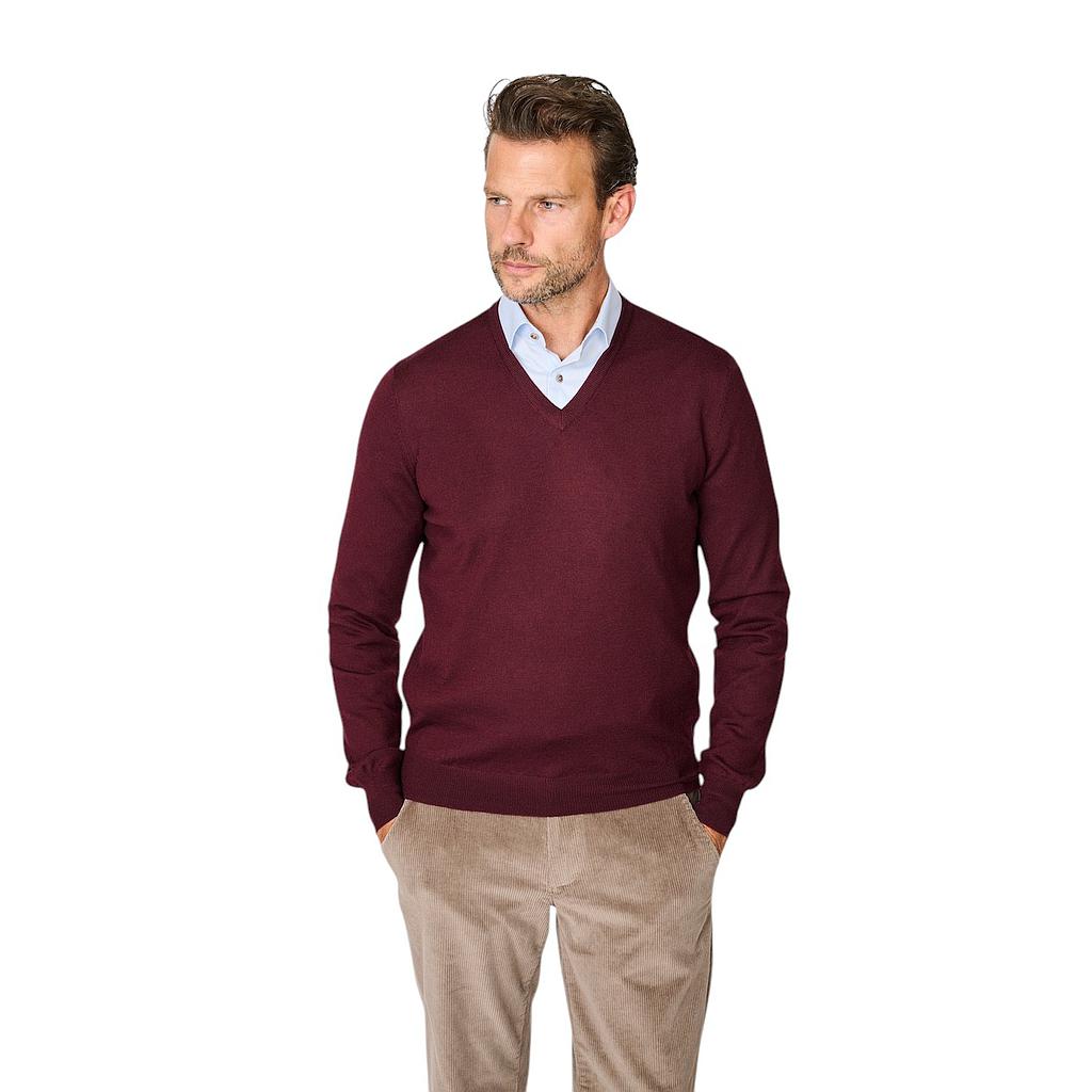 maglione-gran-sasso-men-pull-scollo a V-uomo-bordeaux-1