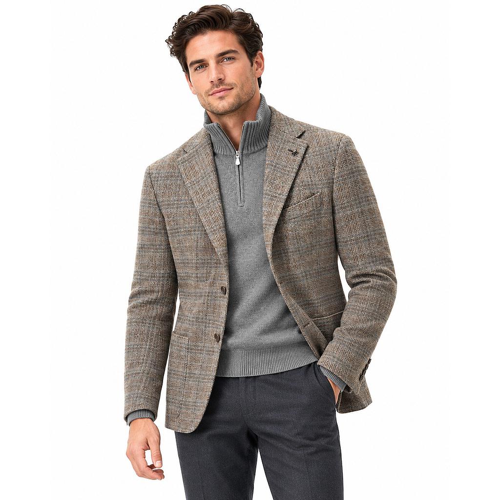 CC Collection Corneliani blazer uomo multicolore, vista frontale su modello